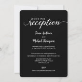 Invitation Élégant script Noir Blanc Mariage Réception seulem (Devant)