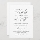 Invitation Élégant script, noir, développement Mariage (Devant / Derrière)