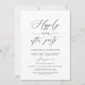 Invitation Élégant script, noir, Elopement Mariage (Devant)