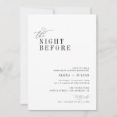 Invitation élégant script noir et blanc dîner de répétition (Devant)