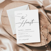 Invitation Élégant Script noir et blanc Mariage classique