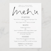 Invitation Élégant Script noir Mariage menu (Devant)
