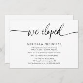 Invitation Élégant Script Nous Avons Elopé Mariage Elopement (Devant / Derrière)