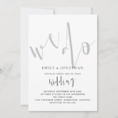 Invitation Élégant Script Nous faisons Mariage noir blanc (Devant)