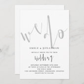 Invitation Élégant Script Nous faisons Mariage noir blanc (Devant / Derrière)
