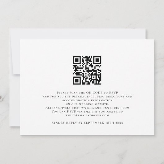 Invitation Élégant script Nous faisons Photo Overlay QR Code (Dos)