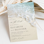 Invitation Elegant Script On The Beach Wedding