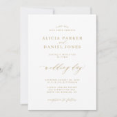 Invitation Elégant script or 4 photos Code QR RSVP mariage (Devant)
