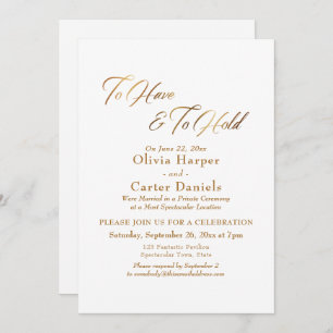 Invitation Élégant Script Or À Avoir Et À Tenir Réception