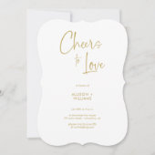 Invitation Élégant script or encourage à aimer Mariage (Devant)