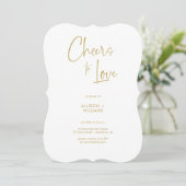 Invitation Élégant script or encourage à aimer Mariage (Debout devant)
