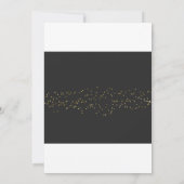 Invitation Élégant script or Joyeux anniversaire - Confetti (Dos)