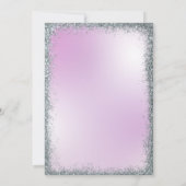 Invitation Elégant Script Pailleté Argent Violet Sweet Seize (Dos)