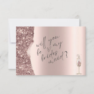 Invitation Élégant Script Pailleté Or Rose