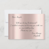 Invitation Élégant Script Pailleté Or Rose (Dos)