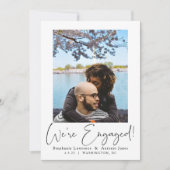 Invitation Élégant Script Photo Engagement Party (Devant)