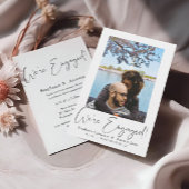 Invitation Élégant Script Photo Engagement Party