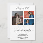 Invitation Élégant script photo Graduation (Dos)