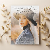 Invitation Élégant script photo Graduation