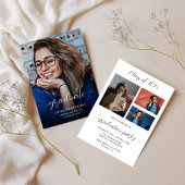 Invitation Élégant script photo Graduation