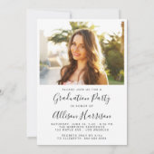 Invitation Élégant Script Photo Graduation Party (Dos)