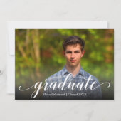 Invitation Élégant Script Photo Graduation Party (Devant)