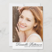 Invitation Élégant Script Photo Graduation Party (Devant)