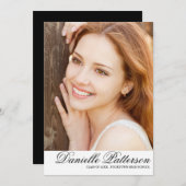 Invitation Élégant Script Photo Graduation Party (Devant / Derrière)