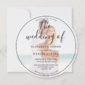 Invitation Élégant Script Photo Mariage Circulaire (Devant)