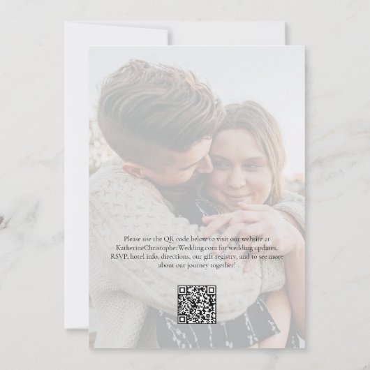 Invitation Élégant script photo noir blanc Mariage officiel (Dos)