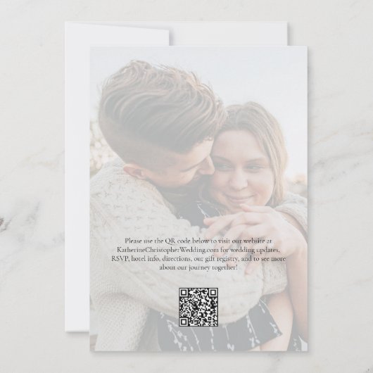 Invitation Élégant script photo noir blanc Mariage officiel (Dos)