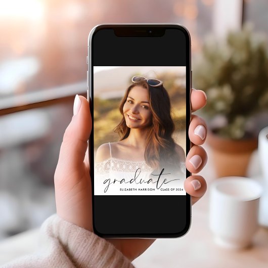 Invitation Élégant Script Photo Overlay Party