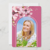 Invitation Élégant Script Photo Pink Graduation Party (Dos)