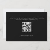 Invitation Élégant script photo QR Code Fiançailles noir (Dos)