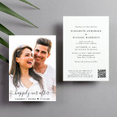 Invitation Élégant script photo QR Code Mariage