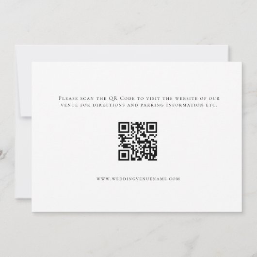 Invitation Élégant Script Photo QR Code Mariage Soirée (Dos)