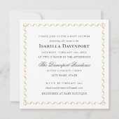 Invitation Élégant Script pour Baby Shower avec Ruban - Rayur (Devant)