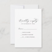 Invitation Elegant Script Printable or Printed RSVP Card (Devant)