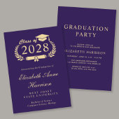 Invitation Élégant Script Purple College Graduation Party