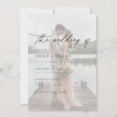 Invitation Élégant script QR Code Mariage photo (Devant)