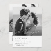 Invitation Élégant script QR Code Photo Budget Mariage (Devant / Derrière)