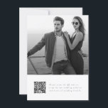 Invitation Élégant script QR Code Photo Budget Mariage<br><div class="desc">Bienvenue à vos invités dans une fête romantique avec notre "Elegant Script QR Code Photo Budget Faire-part de mariage" Ce design combine magnifiquement un cadre rustique étonnant avec une touche boho moderne,  accentué par la calligraphie simple et un code QR pratique pour un accès facile aux détails de l'événement.</div>
