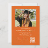 Invitation Élégant Script QR Code Photo Graduation Party (Dos)