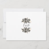 Invitation Élégant Script Rose gothique Floral Photo Mariage (Dos)