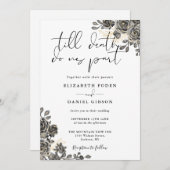 Invitation Élégant Script Rose gothique Mariage floral (Devant / Derrière)