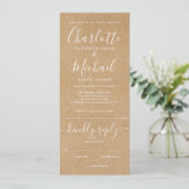 Invitation Élégant Script Rustique Tout En Un Mariage (Debout devant)