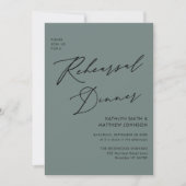 Invitation Élégant Script Sage Green Dîner simple de répétiti (Devant)