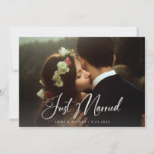 Invitation Elegant Script Sage Green | QR Code Just Married (Devant)