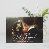 Invitation Elegant Script Sage Green | QR Code Just Married (Debout devant)