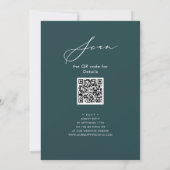 Invitation Élégant Script Sage Green Rehearsal Dinner Code QR (Dos)